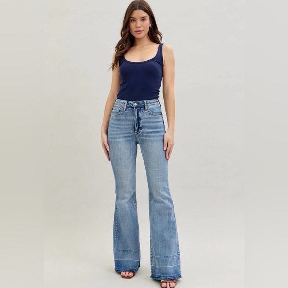 Denim - Judy Blue High Waisted “Tummy Control " w/ Release Hem Flare Sizes 11-13-15 NWT